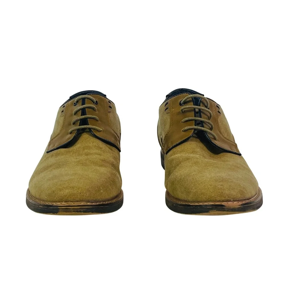 Ashford Hayes Derby Shoes Men's 13 Tan Canvas Preppy Spring Candle Holders‎
